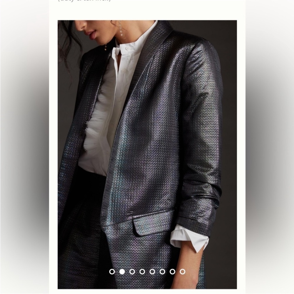 Hutch Anthropologie Textured Metallic Blazer - Medium